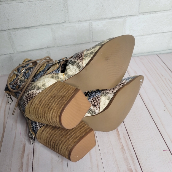 Steve Madden Palermo Multicolor Snakeskin Lace Up Booties - Picture 5 of 5